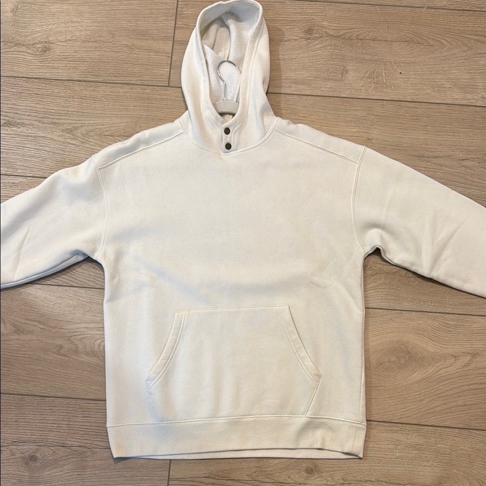 DSG Henley Hoodie Men’s M White Button-Neck Pullover Sweatshirt